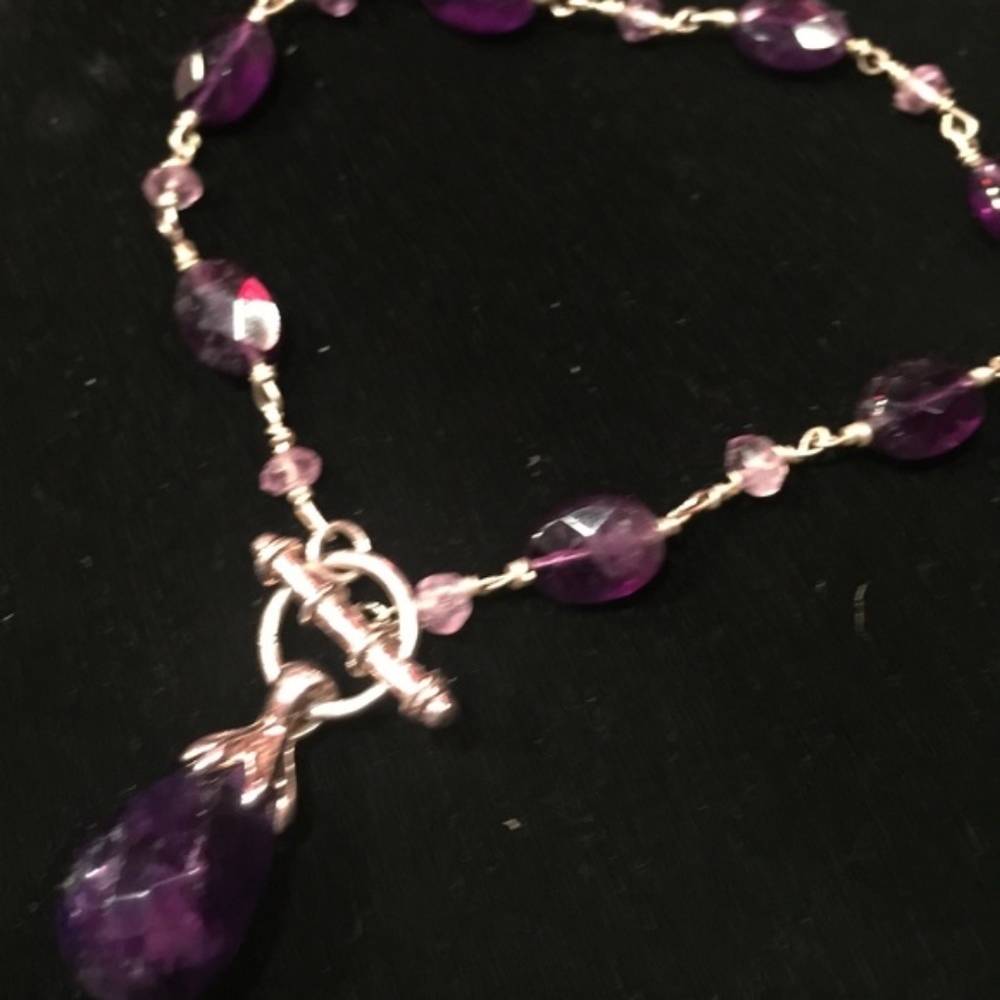 Amethyst and Sterling Bracelet